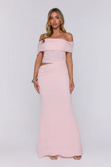 Easy Energy Off Shoulder Maxi Dress Pink