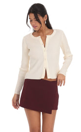 Overlap Skort in Burgundy