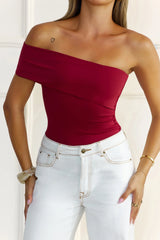 BASE Contour Daily Edge One Shoulder Top Wine