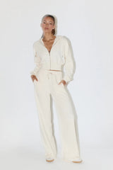 Selene Hoodie - Zip Through Hoodie in Cream