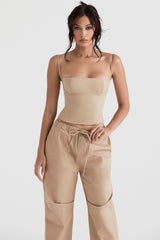 camel structured corset