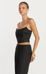 Pietra Top - Strapless Structured Top in Black