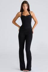 black halter neck corset top