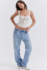 rose print floral top