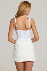 Embellished Corset Mini Dress in White