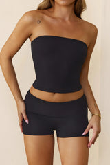 BASE Luxe Rib Strapless Bandeau Black