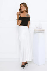 Daydreamer Ribbed Off-Shoulder Crop Top Black