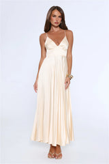 Elegance Found Pleated Maxi Dress Yellow