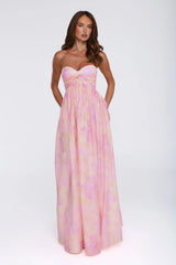 Twilight Spell Strapless Maxi Dress Floral