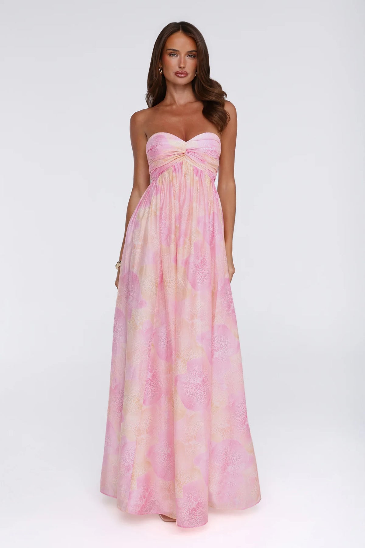 Twilight Spell Strapless Maxi Dress Floral