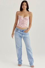 rose lace underwired corset
