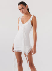 Heaven Knows Frill Mini Dress - White