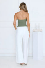In the Sunlight Strapless Top Khaki