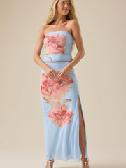 Emelia Floral Mesh Tube Top