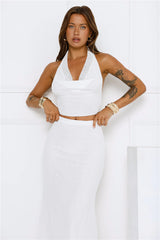 Inspo Halter Top White