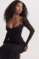 black maxi dress