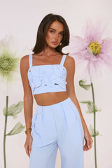 Summer Reverie Crop Top Blue