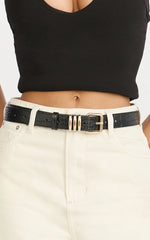 Gianelli Belt - Croc Belt in Black