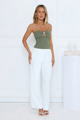 In the Sunlight Strapless Top Khaki