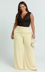 Antonia Top - V Neck Lace Detail Top in Black
