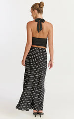 Emma Top - Halter Neck Tie Back Top in Black