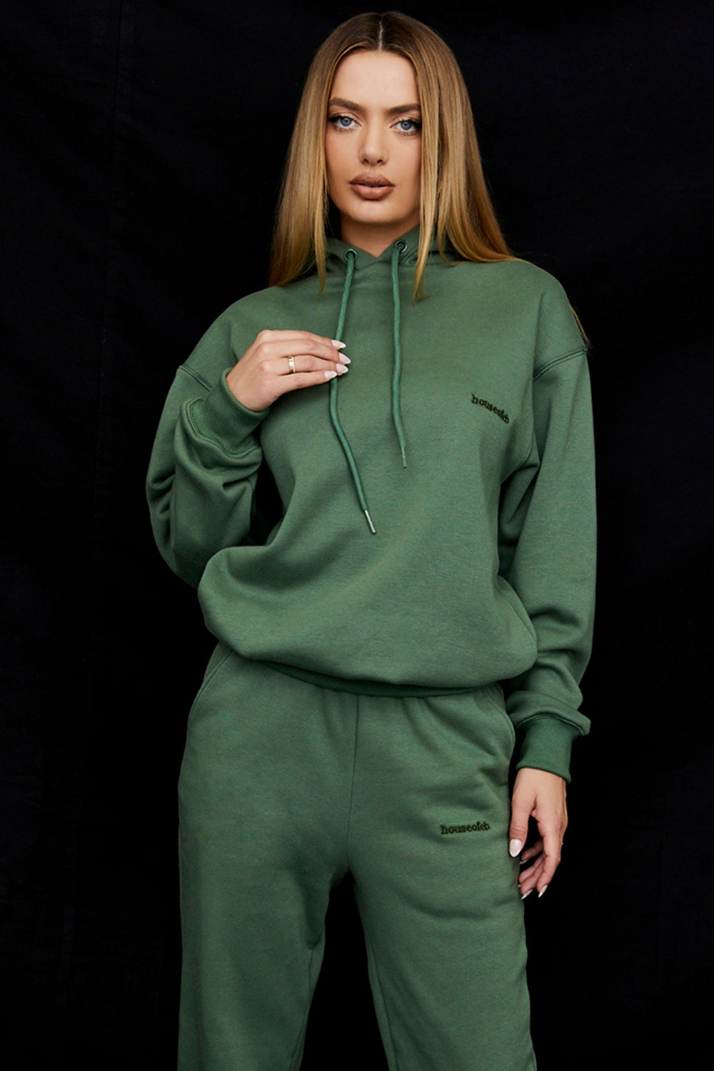 moss cotton fleece-back oversized hoodie