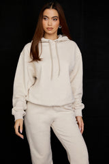 oatmeal cotton fleece-back oversized hoodie