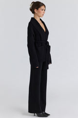 black cashmere + wool trousers