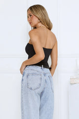 In the Sunlight Strapless Top Black