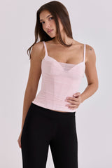 pink mesh corset top