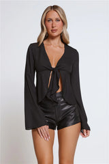 Hot Topic Long Sleeve Top Black