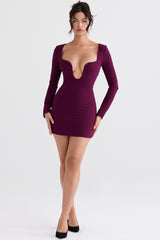 merlot plunge corset dress