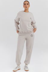 cloud cotton fleece-back crew neck sweatshirt