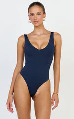 Jamie Bodysuit - V Neck Bodysuit in Navy
