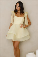 Twirl Society Mini Dress Yellow