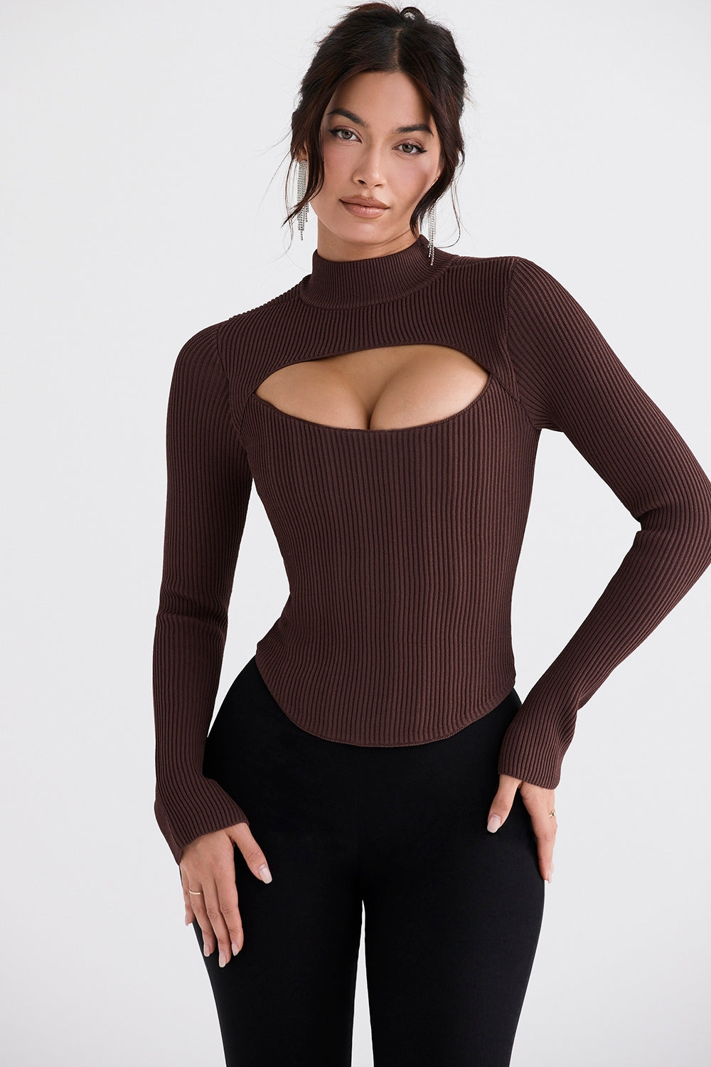 cocoa knitted corset