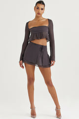 shadow long sleeve floaty top