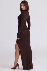 chocolat thigh split maxi dress