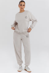 cloud cotton fleece-back crew neck sweatshirt