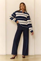 Preppy Jersey Midnight Stripe