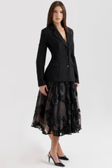 black tailored hourglass jacket