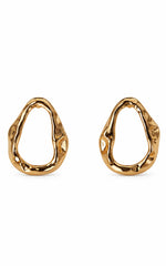 Khloe Earrings - Open Oval  Stud Earrings in Gold