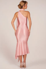 Scarf-Detail Midaxi Dress in Blush