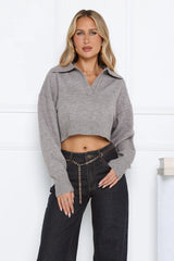 Glacial Glow Knit Sweater Grey