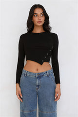 Gentle Rain Long Sleeve Top Black