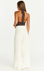 Ricki Bodysuit - Plunge T Bar Front Bodysuit in Chocolate
