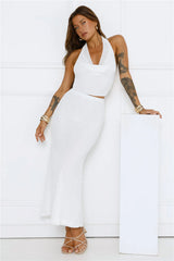 Inspo Halter Top White