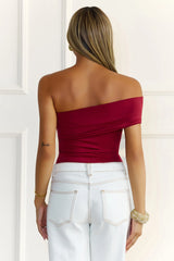 BASE Contour Daily Edge One Shoulder Top Wine