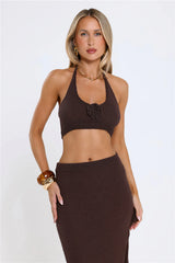 Golden Sands Halter Top Brown