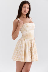 gingerbread gingham mini dress